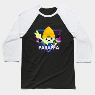 PaRappa The Rapper Retro 80s Neon Landscape Baseball T-Shirt